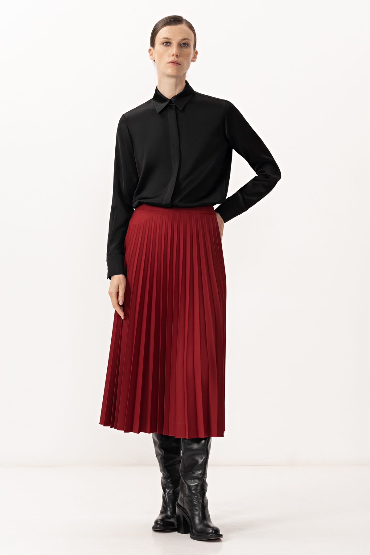 Юбка гофре VASSA&Co, пол женский, цвет красный