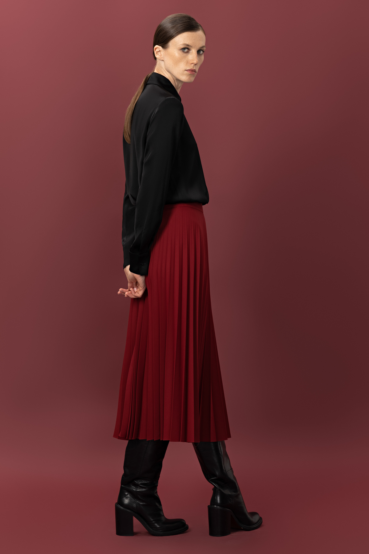 Юбка гофре VASSA&Co, пол женский, цвет красный