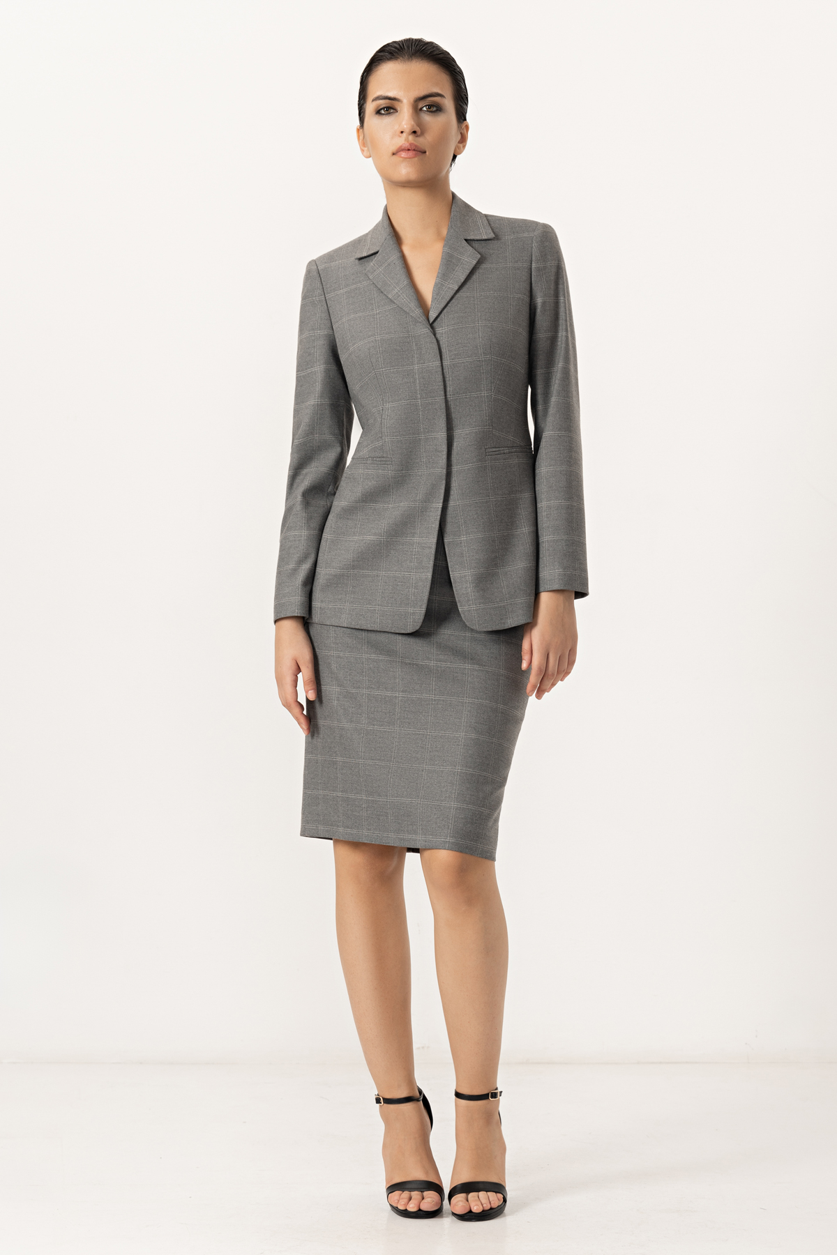 Юбка-карандаш VASSA&Co, пол женский, цвет серый