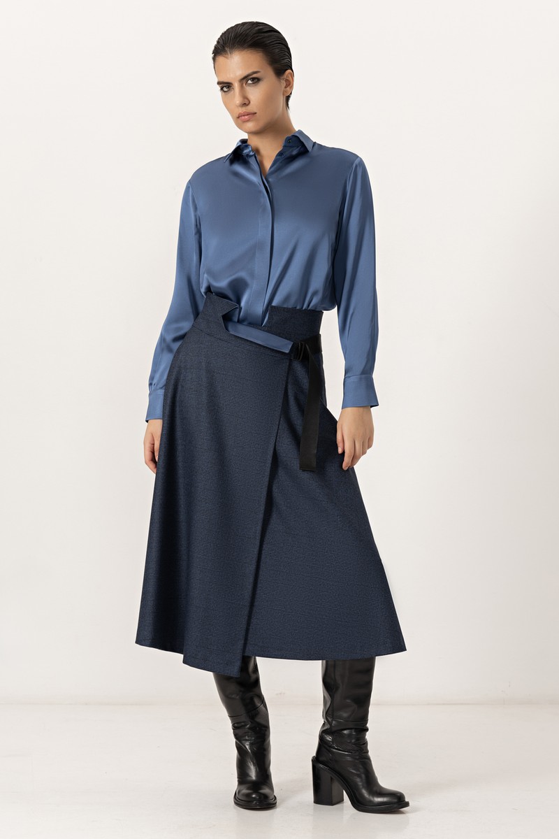 Skirt VASSA&Co, пол female, цвет Синий, фото №4