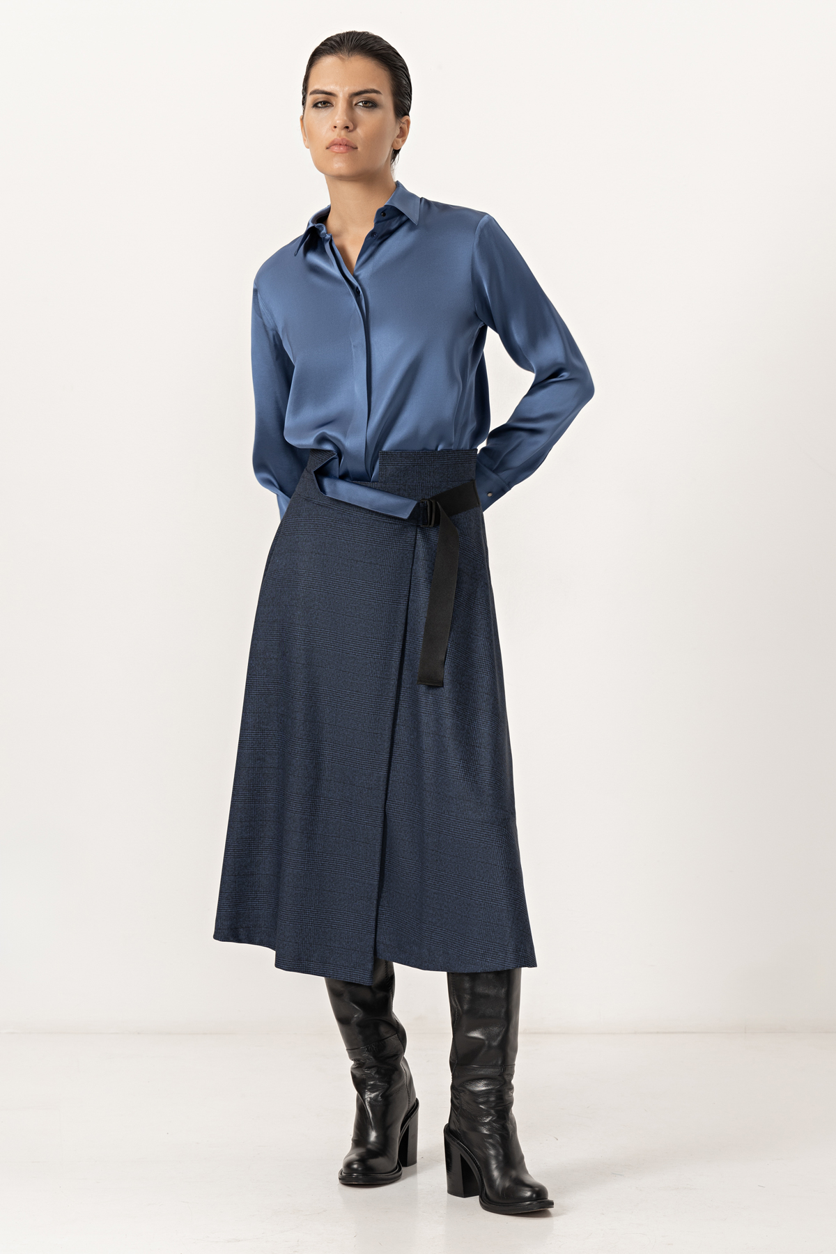 Skirt VASSA&Co, пол female, цвет Синий