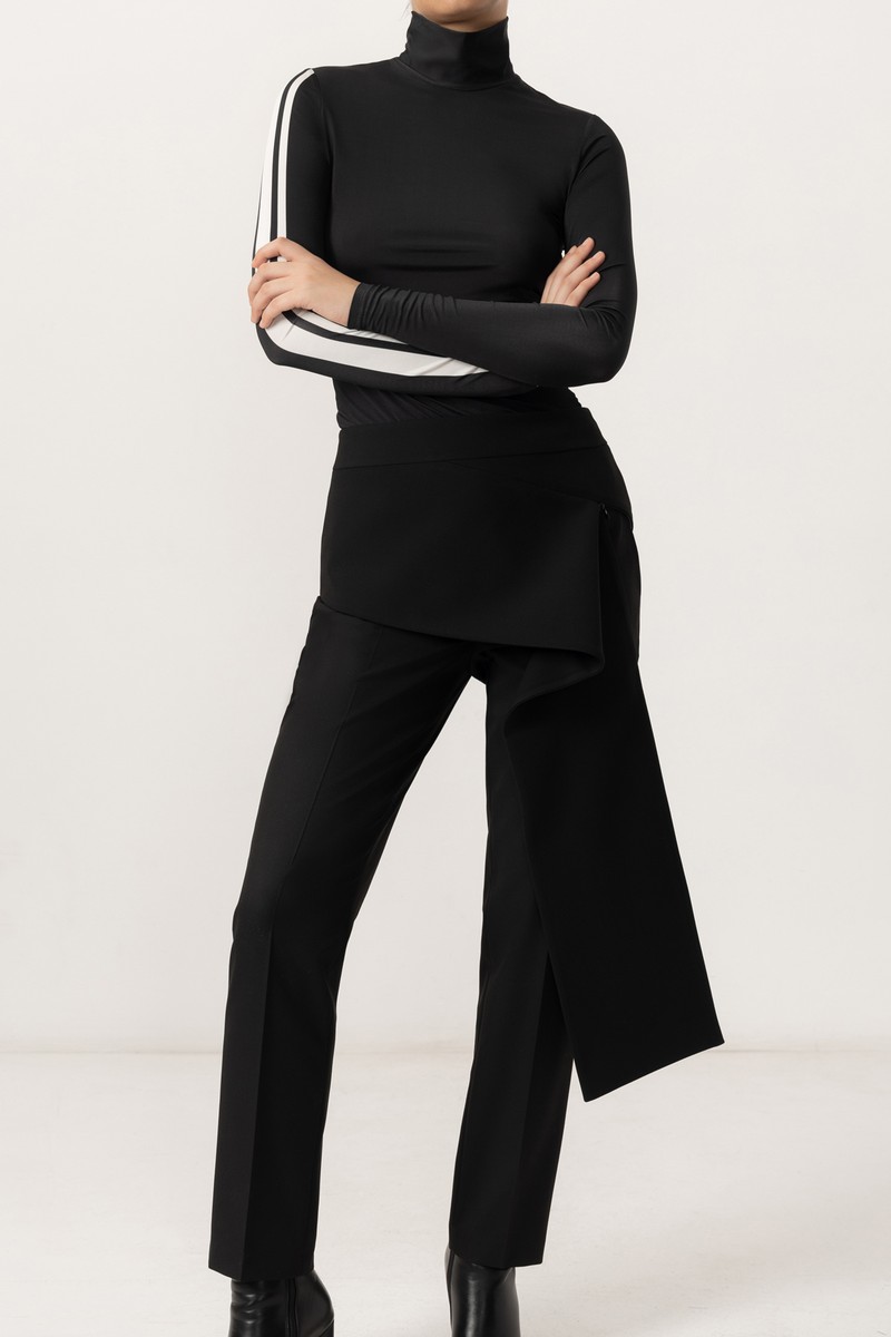 Асимметричный пояс VASSA&Co, пол женский, цвет черный, фото №9