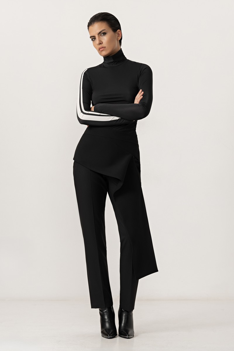 Асимметричный пояс VASSA&Co, пол женский, цвет черный, фото №3