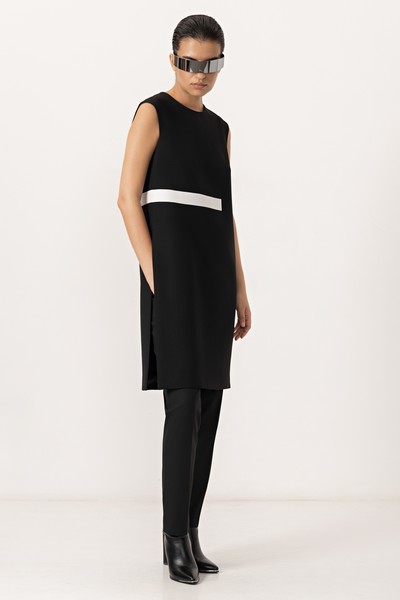 Удлиненный жилет с разрезом VASSA&Co, пол женский, цвет черный, фото №3