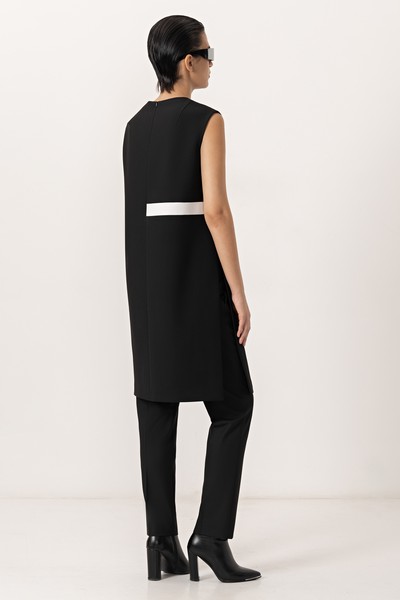 Удлиненный жилет с разрезом VASSA&Co, пол женский, цвет черный, фото №6