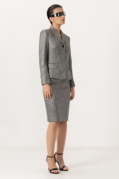 Жакет с люрексом VASSA&Co, пол женский, цвет серый, фото №4