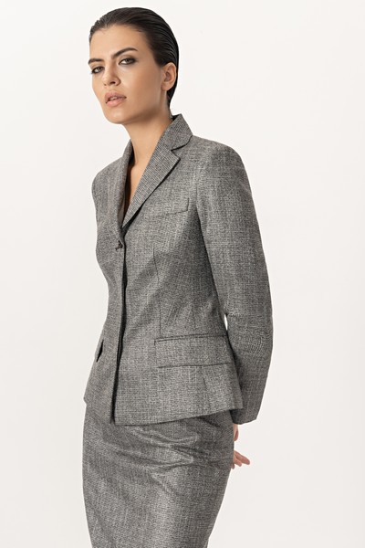 Жакет с люрексом VASSA&Co, пол женский, цвет серый, фото №5