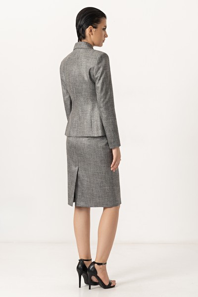 Жакет с люрексом VASSA&Co, пол женский, цвет серый, фото №3