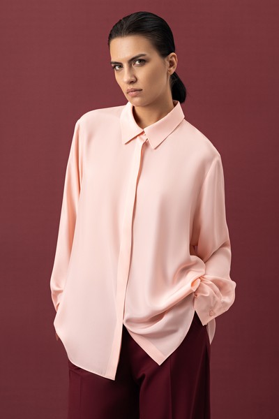 Блузка из шелка VASSA&Co, пол женский, цвет розовый, фото №2