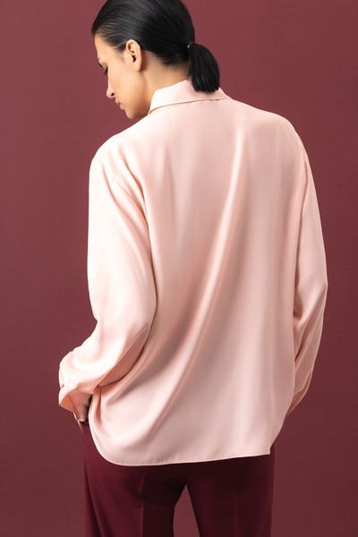 Блузка из шелка VASSA&Co, пол женский, цвет розовый, фото №3
