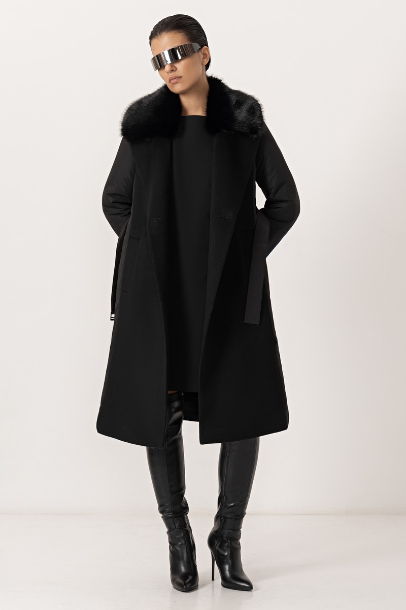 Coat female ПАЛЬТО VASSA&Co Black 2