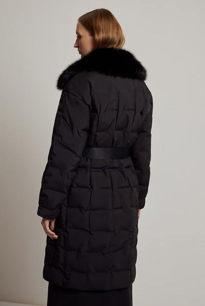 Пуховик со съемным воротником VASSA CODE, пол женский, цвет черный, фото №2