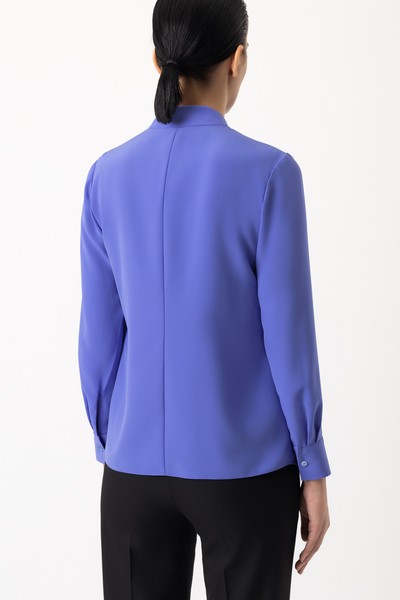 Блузка с драпированной горловиной VASSA&Co, пол женский, цвет синий, фото №4