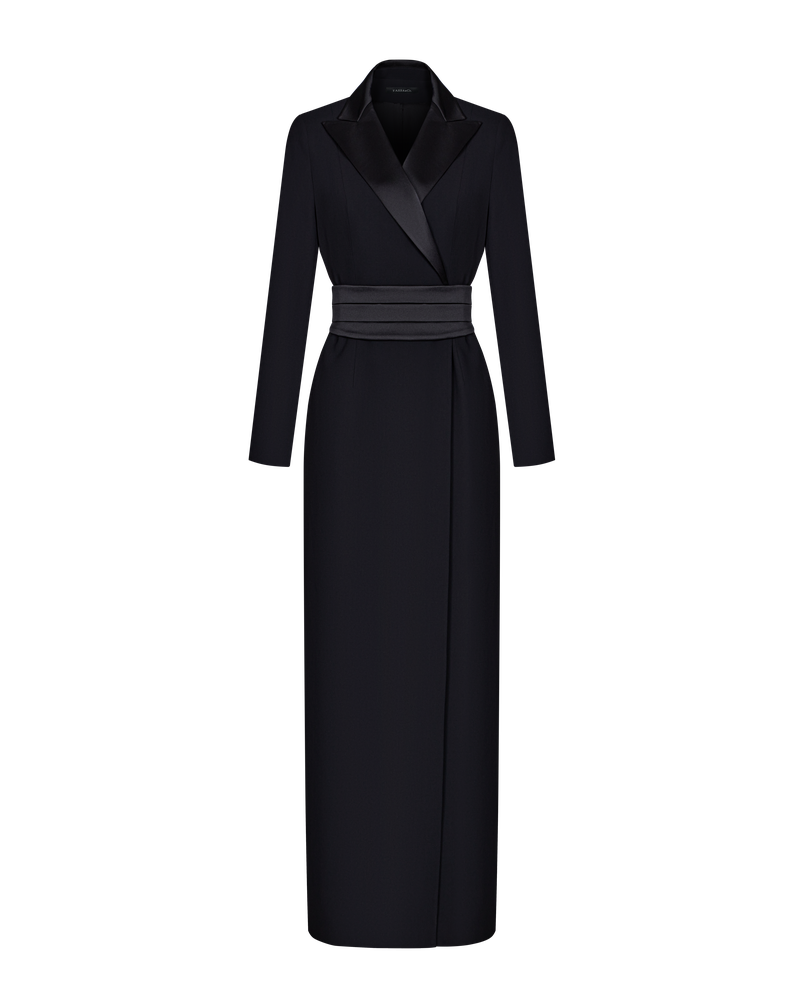 Платье-смокинг VASSA&Co, пол женский, цвет черный, фото №6