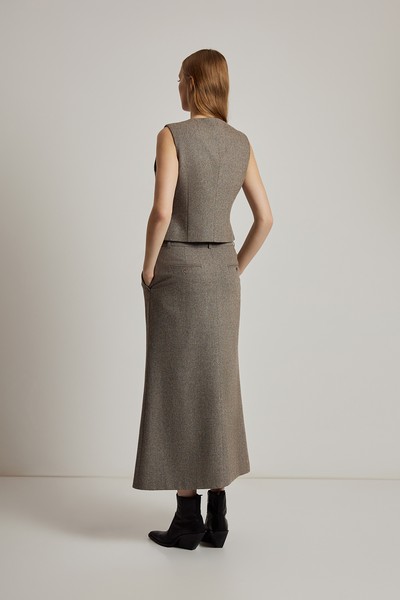 Юбка VASSA CODE, пол женский, цвет коричневый, фото №2