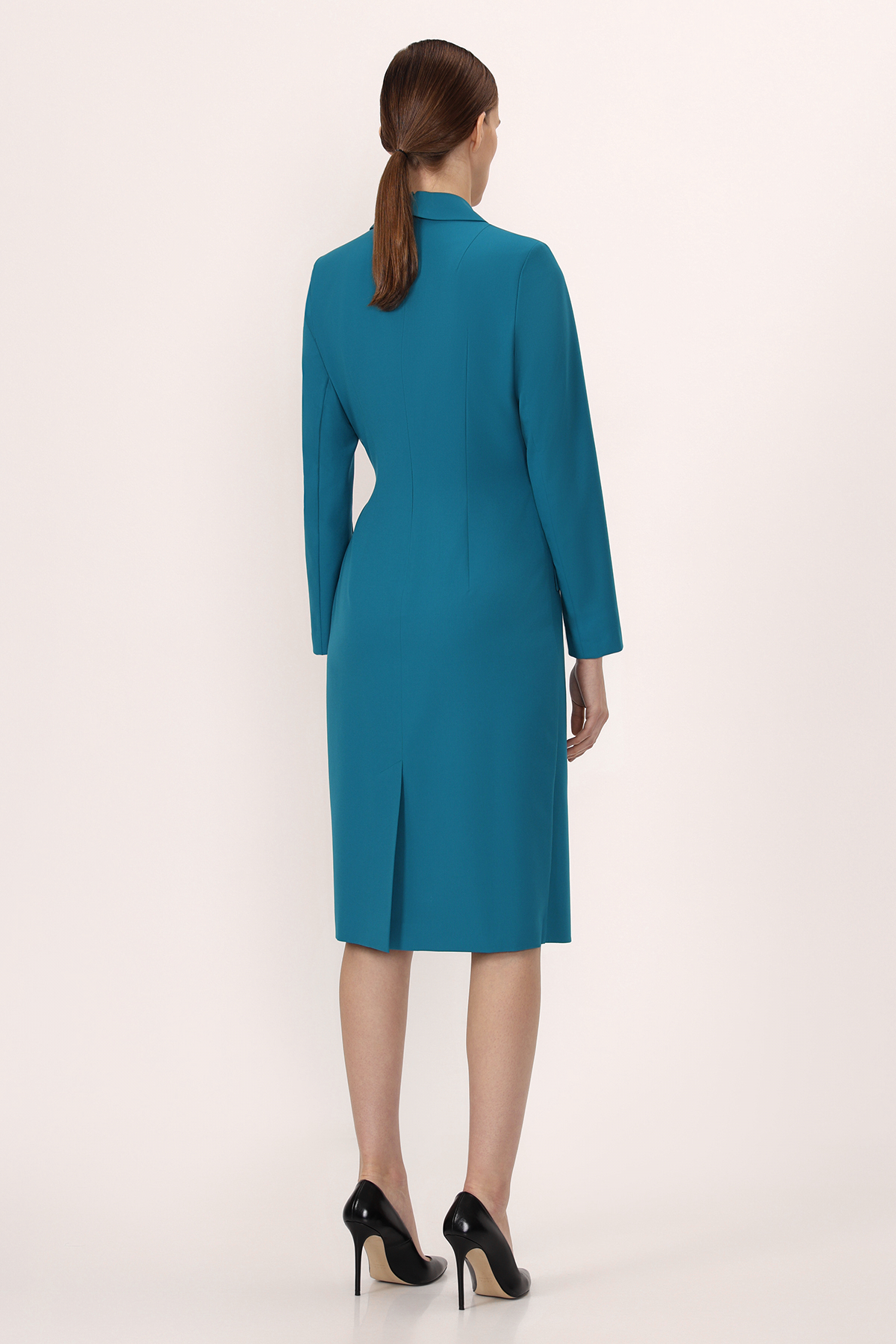 Платье на асимметричный запах VASSA&Co, пол женский, цвет зеленый