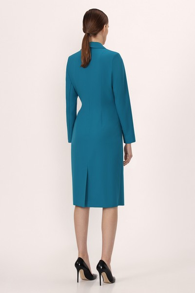 Платье на асимметричный запах VASSA&Co, пол женский, цвет зеленый, фото №2