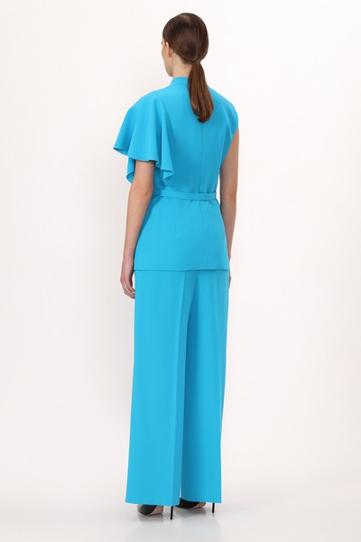 Жилет с асимметричной драпировкой VASSA&Co, пол женский, цвет голубой, фото №5