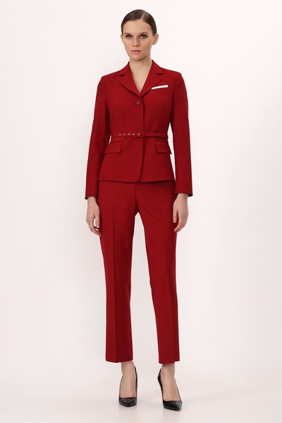 Жакет с поясом VASSA&Co, пол женский, цвет красный, фото №3