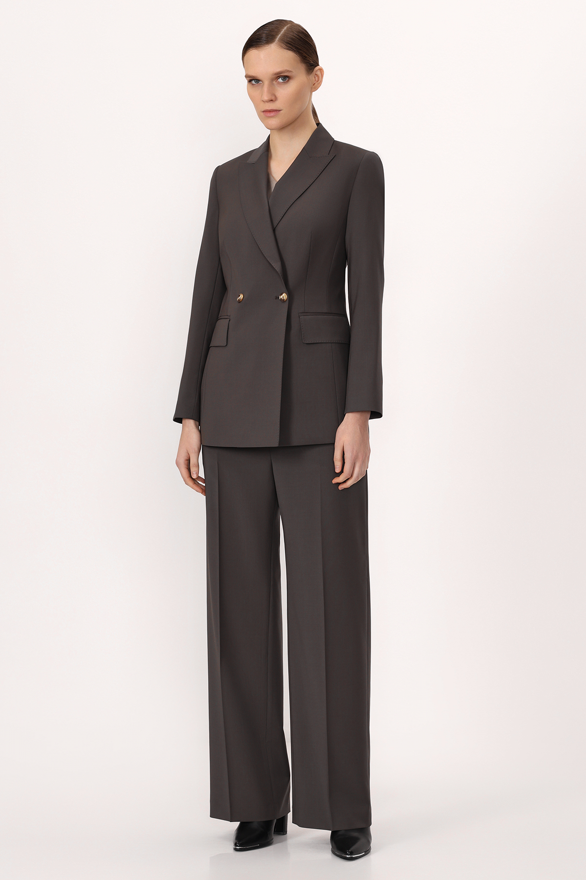 Двубортный жакет VASSA&Co, пол женский, цвет коричневый