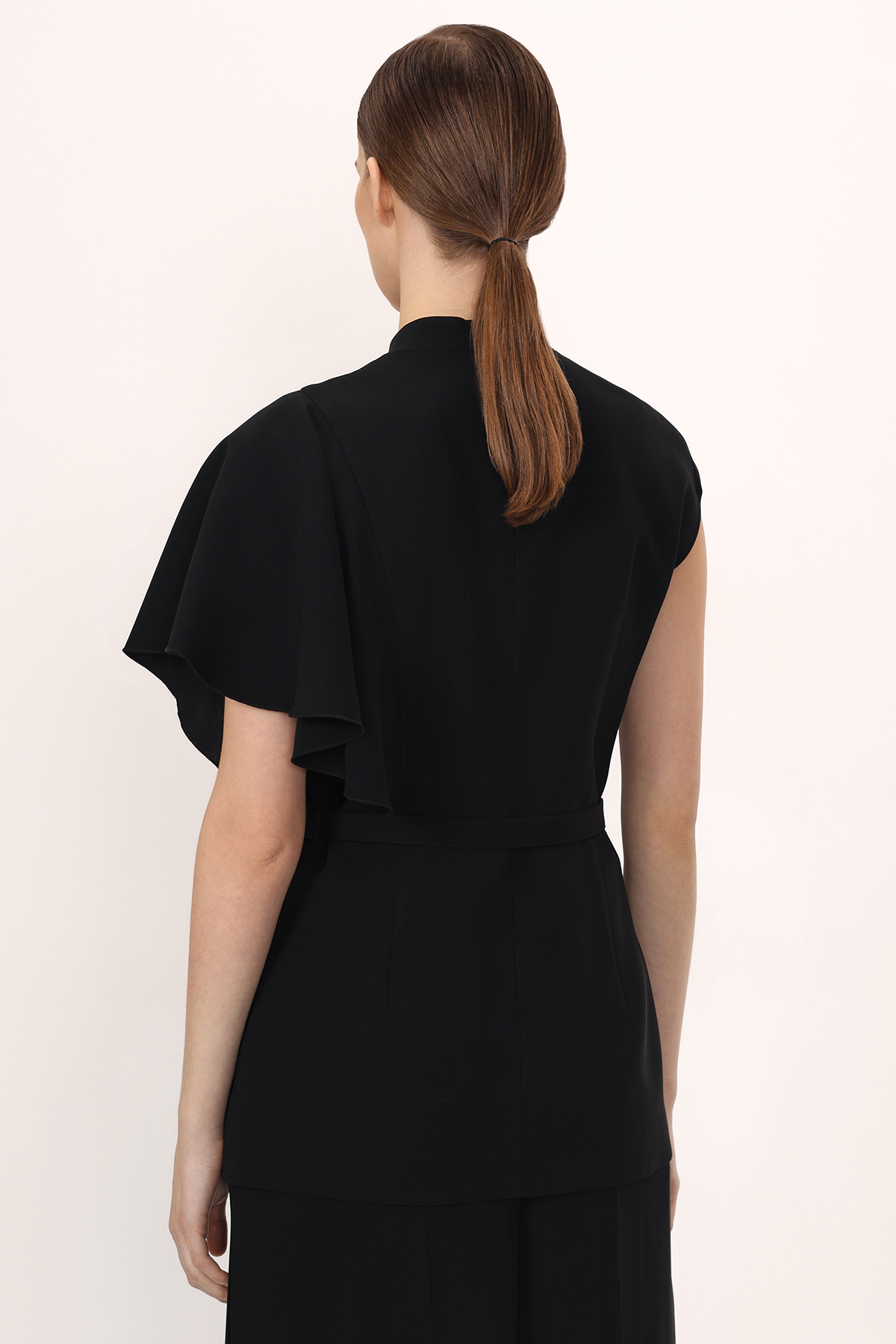 Жилет с асимметричной драпировкой VASSA&Co, пол женский, цвет черный