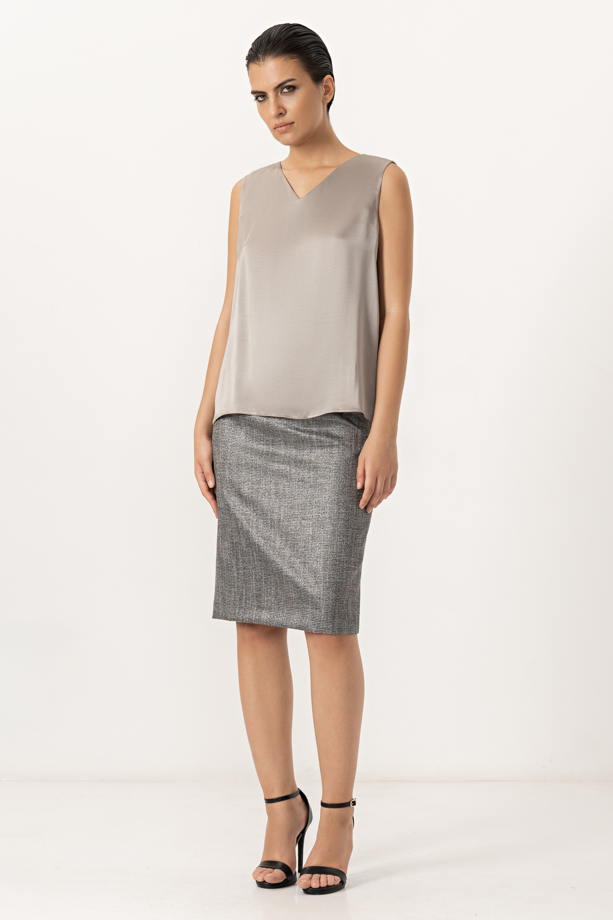 Топ VASSA&Co, пол female, цвет серый