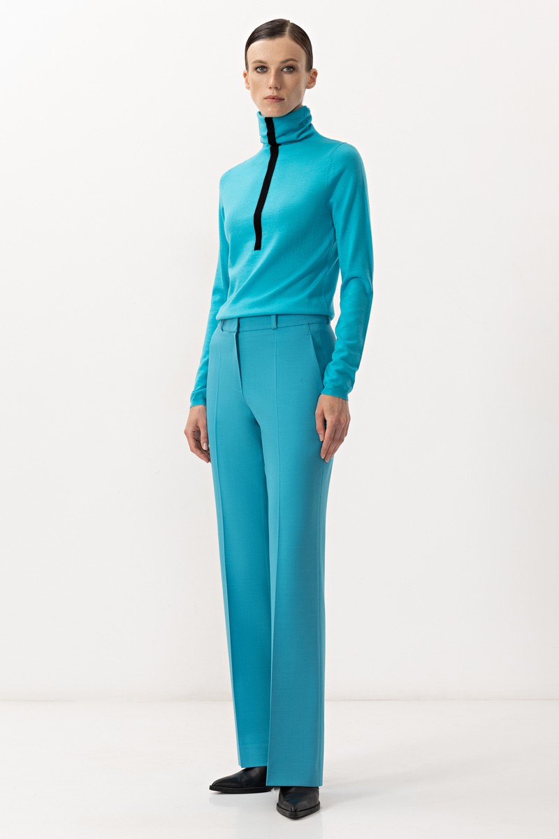 Водолазка из шерсти VASSA&Co, пол female, цвет голубой, фото №3