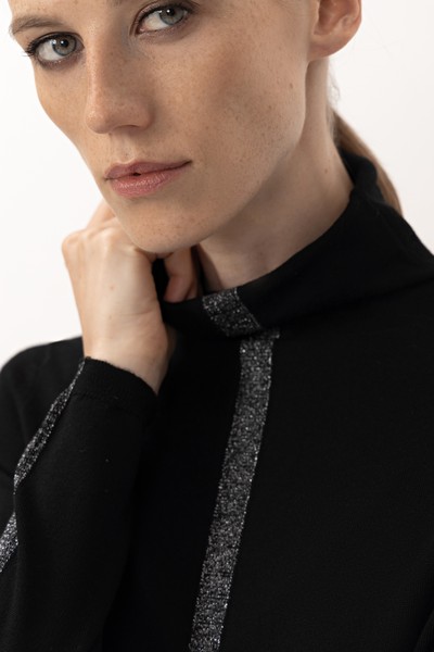 Водолазка с люрексом VASSA&Co, пол female, цвет black, фото №3