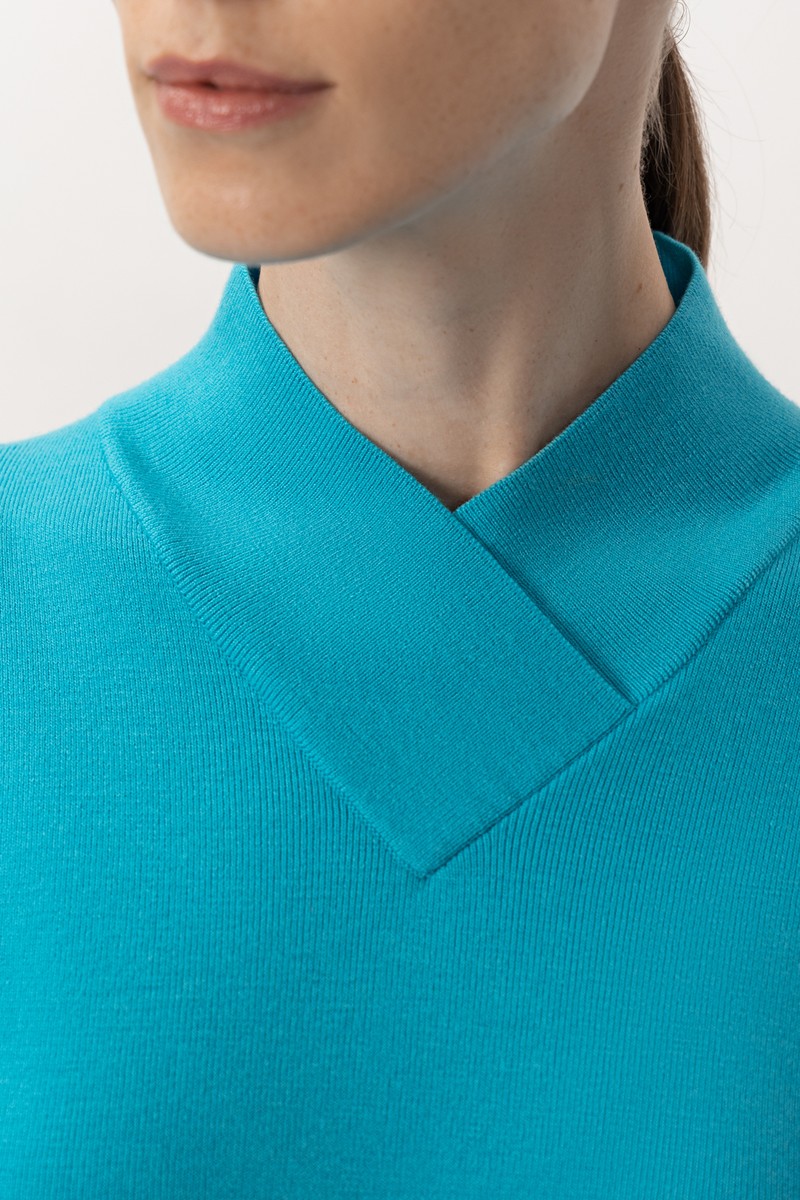 Водолазка из шерсти VASSA&Co, пол женский, цвет голубой, фото №4