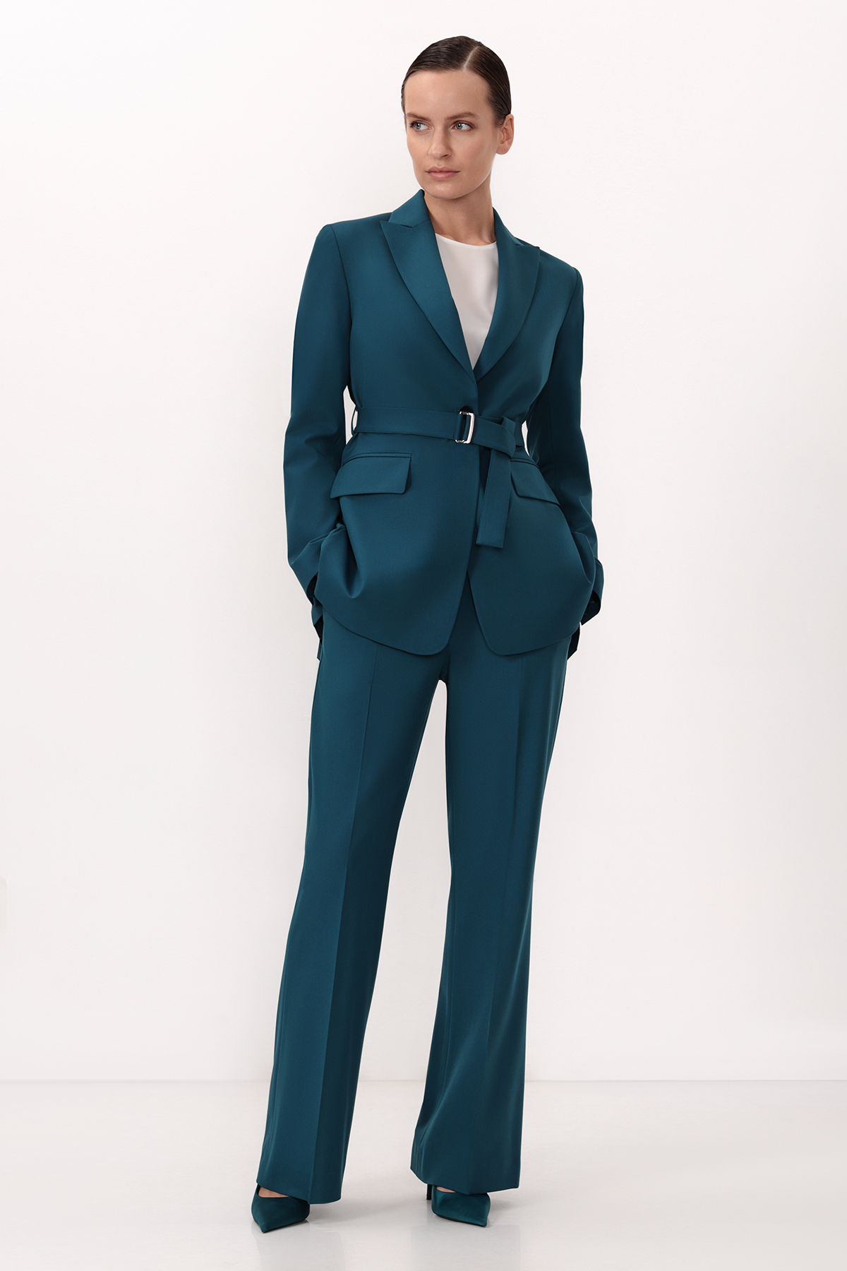 Жакет с гофрированной спинкой VASSA&Co, пол женский, цвет голубой, фото №3