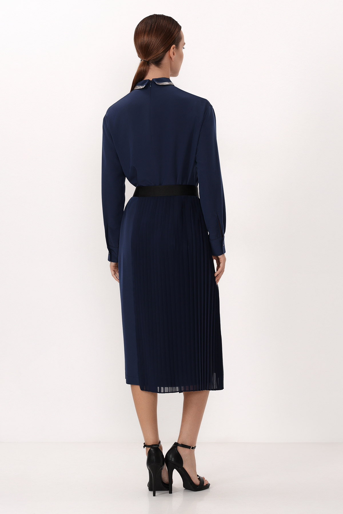 Платье со съемным фартуком VASSA&Co, пол женский, цвет синий