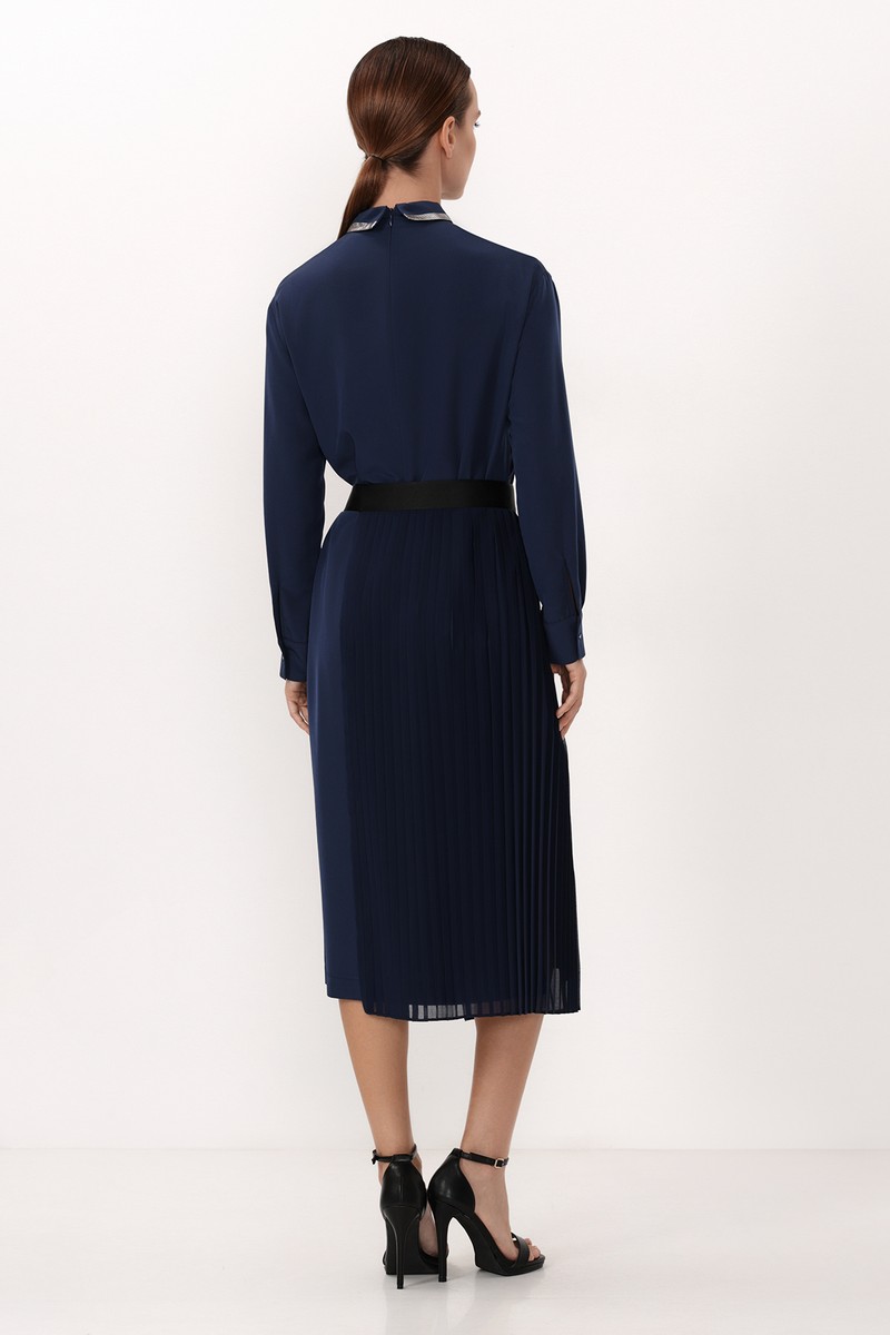 Платье со съемным фартуком VASSA&Co, пол женский, цвет синий, фото №5