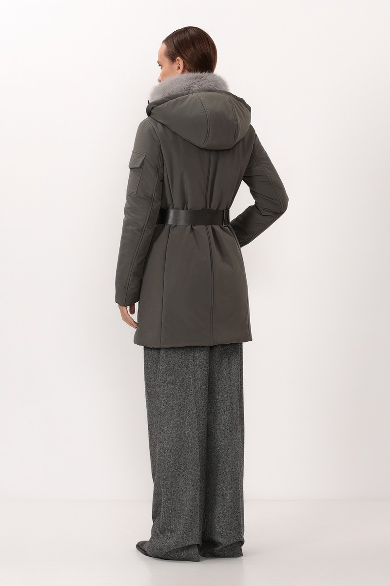 Утепленное пальто VASSA CODE, пол женский, цвет серый, фото №5