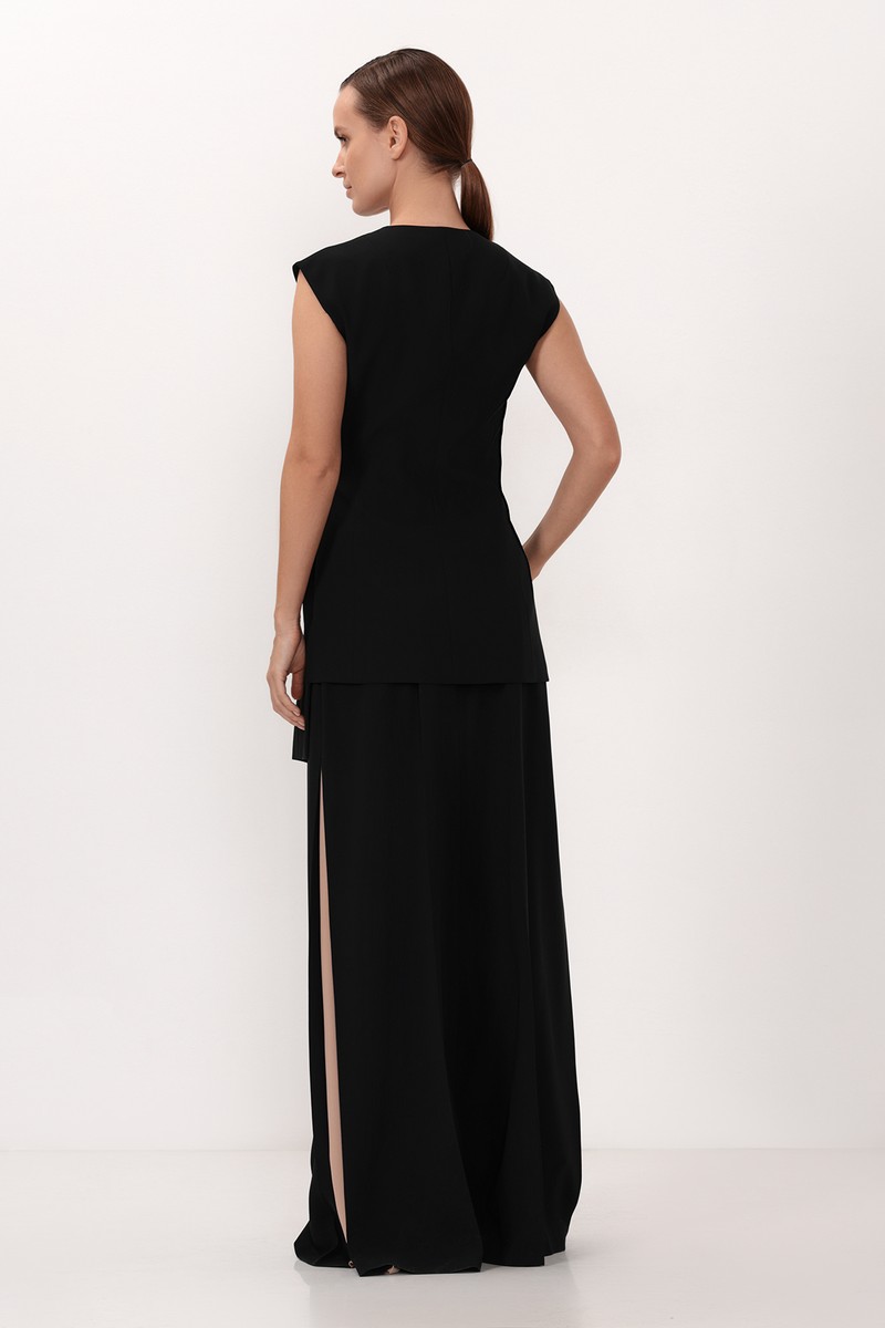 Асимметричный жилет VASSA&Co, пол женский, цвет черный, фото №5