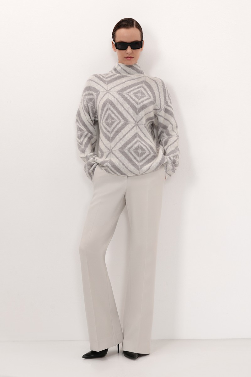 Джемпер с графичным принтом VASSA&Co, пол женский, цвет белый, фото №4