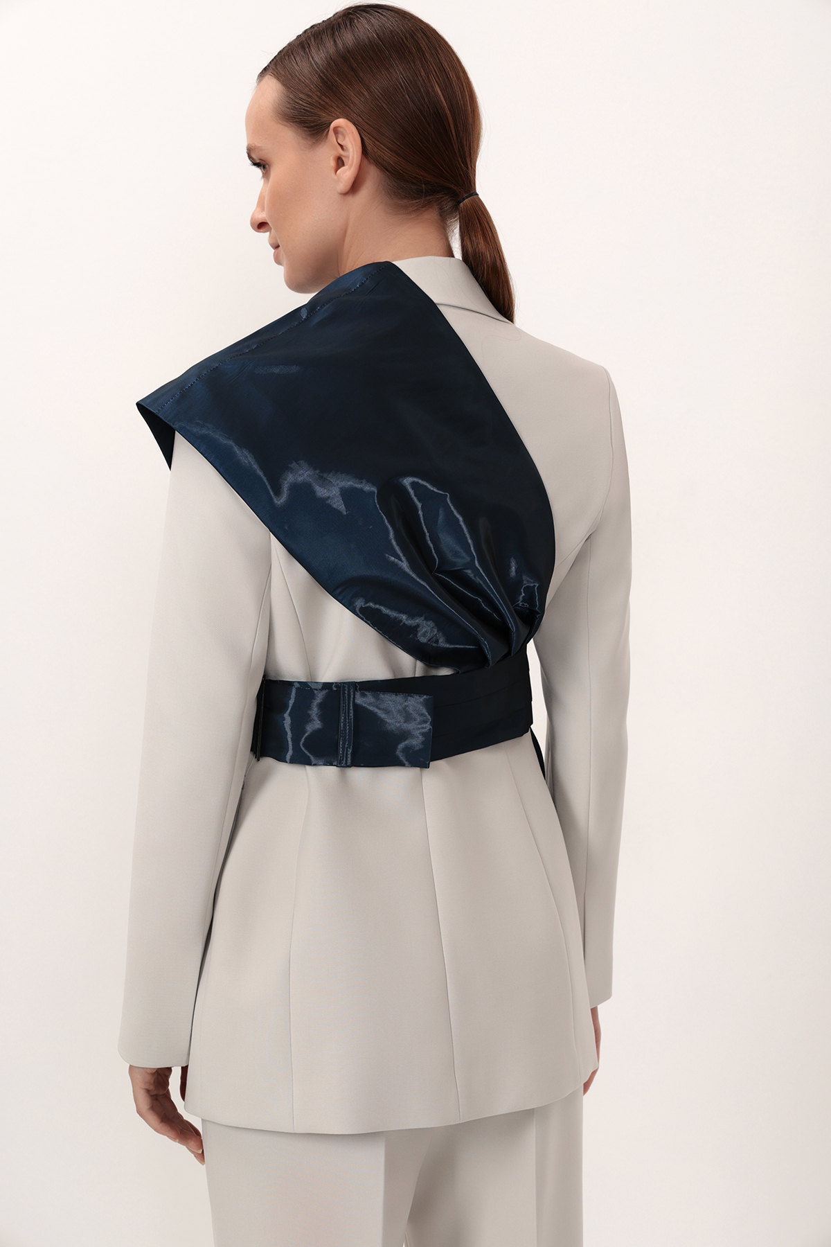 Асимметричный жилет на одно плечо VASSA&Co, пол female, цвет синий