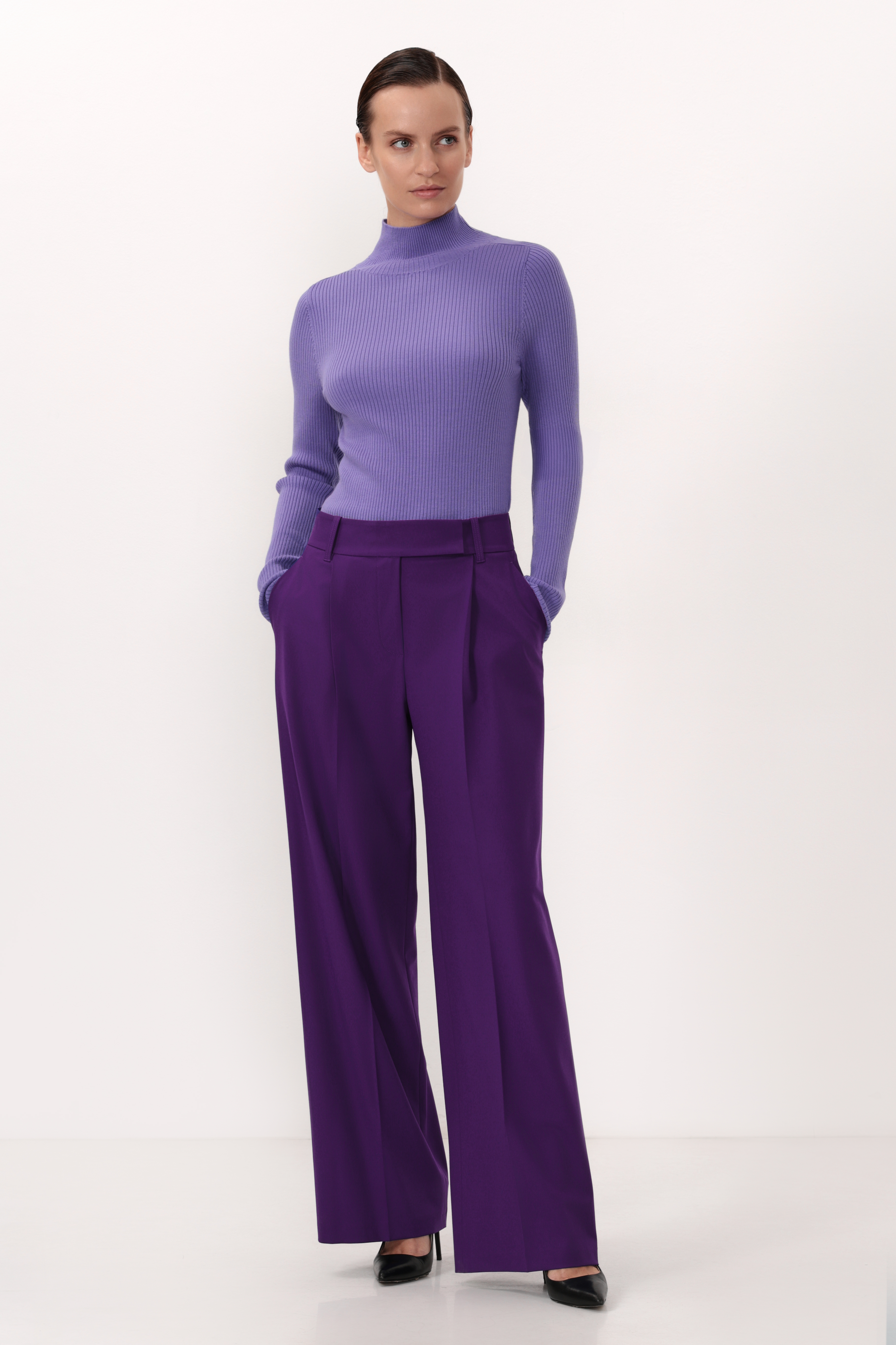 Водолазка с шерстью VASSA&Co, пол female, цвет violet