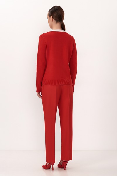 Кардиган из шерсти и кашемира VASSA&Co, пол женский, цвет красный, фото №2