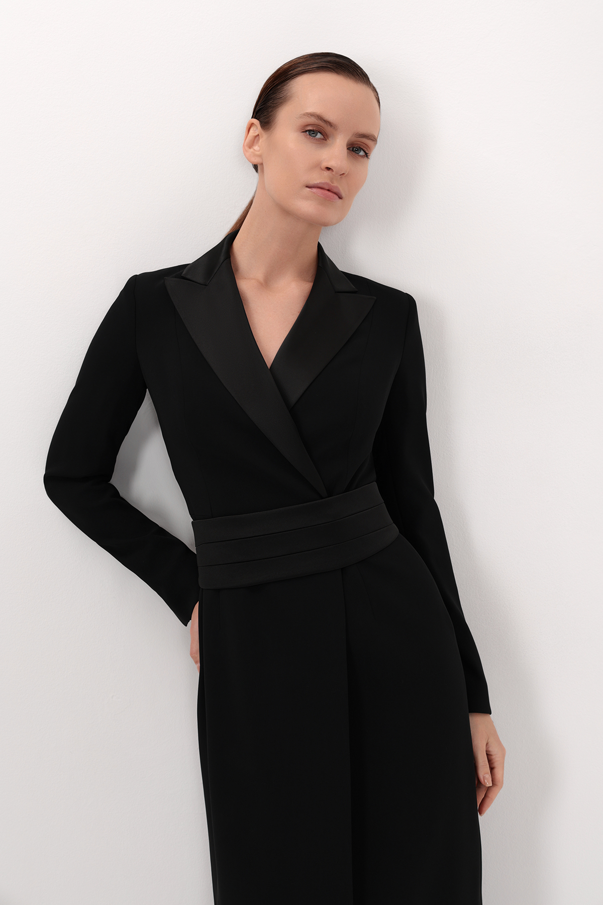 Платье-смокинг VASSA&Co, пол женский, цвет черный