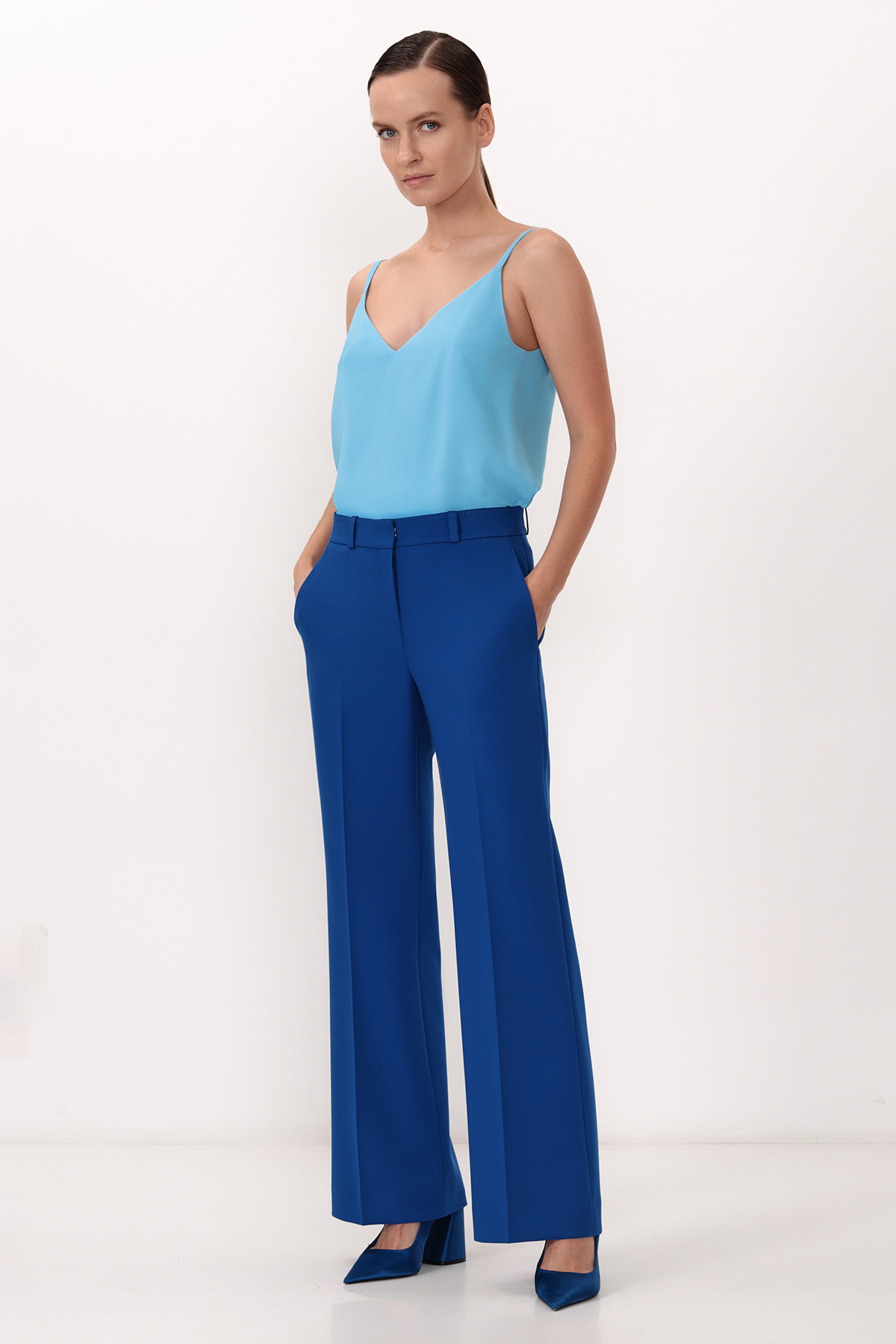 Базовый топ VASSA&Co, пол женский, цвет синий