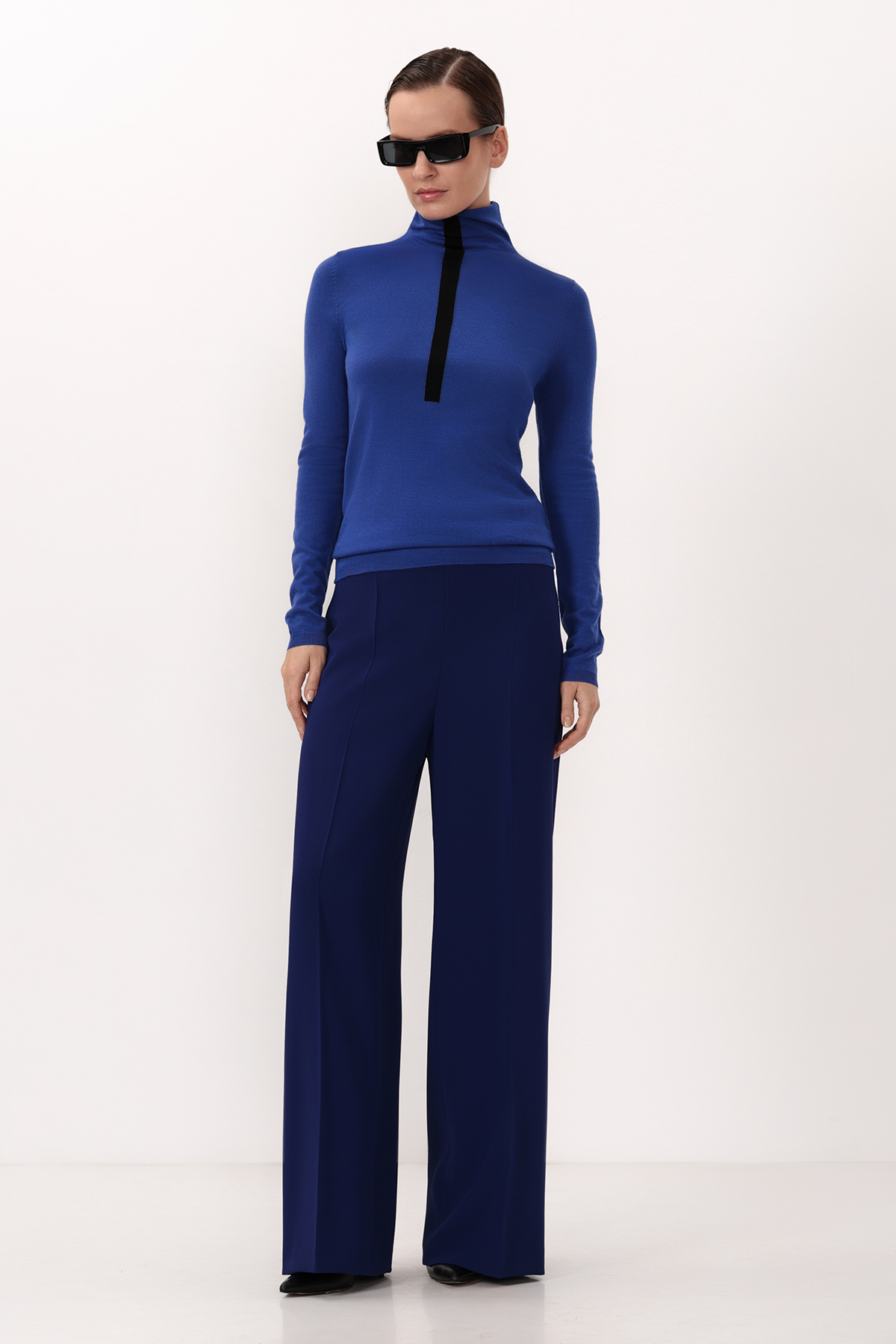 Водолазка из шерсти VASSA&Co, пол женский, цвет синий