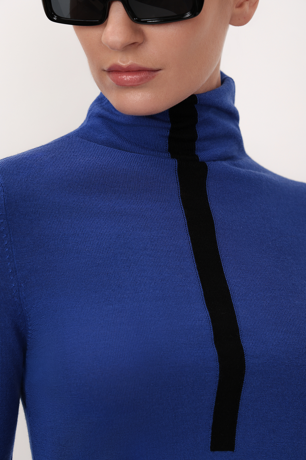 Водолазка из шерсти VASSA&Co, пол женский, цвет синий