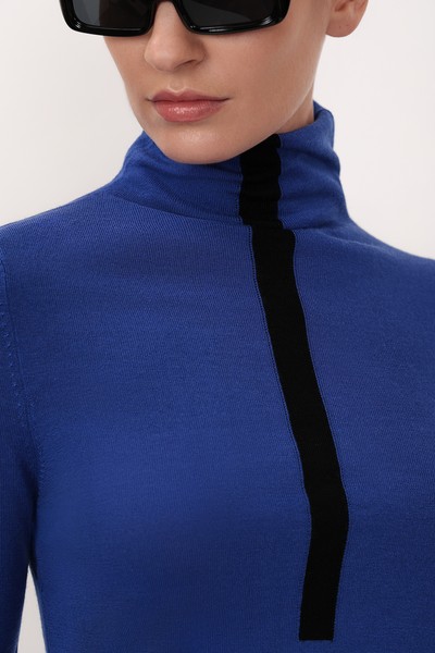 Водолазка из шерсти VASSA&Co, пол женский, цвет синий, фото №3