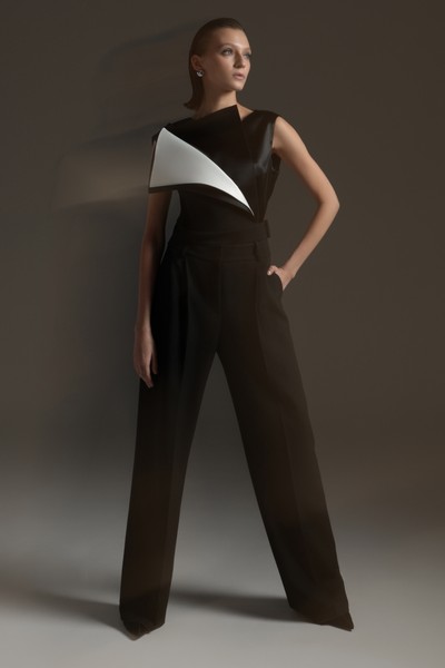 Жилет на одно плечо VASSA&Co, пол женский, цвет черный, фото №3