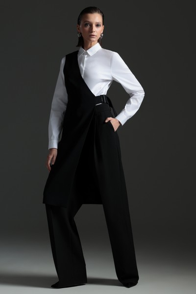 Удлиненный жилет на одно плечо VASSA&Co, пол женский, цвет черный, фото №4