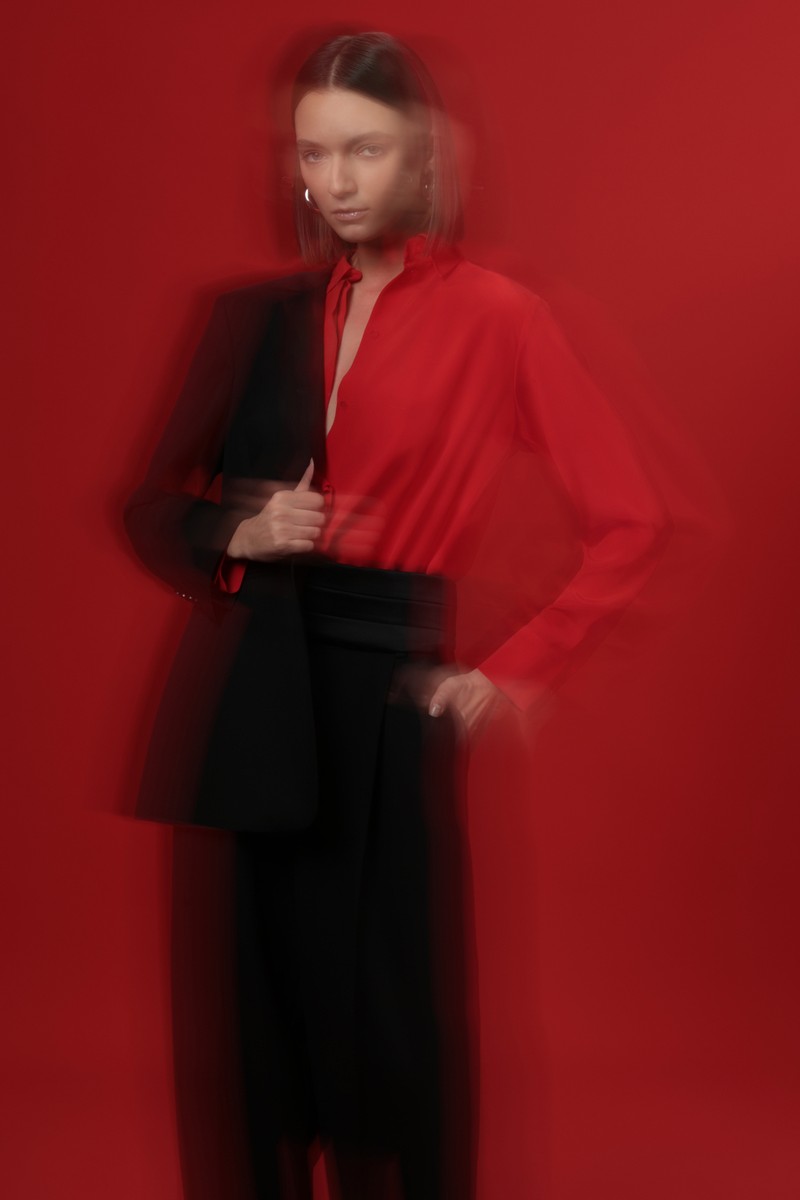 Blouse VASSA&Co, пол female, цвет red, фото №5