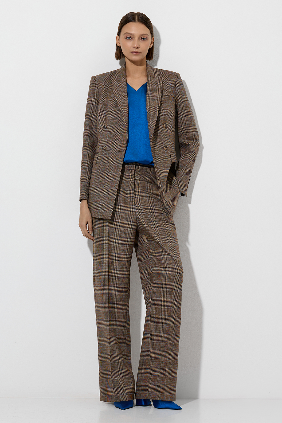 Блузка VASSA&Co, пол женский, цвет синий