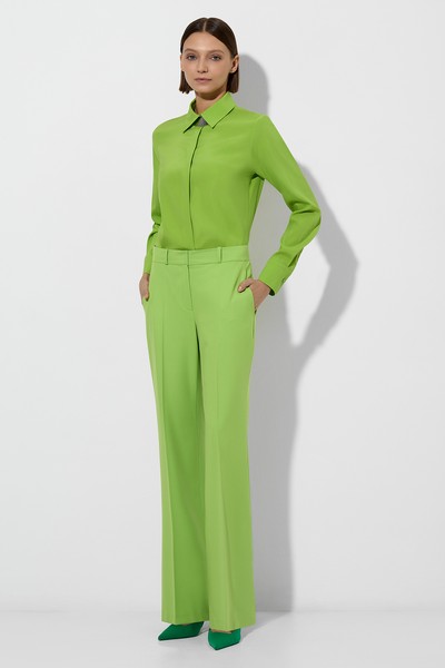 Блузка из шелка , пол женский, цвет зеленый, фото №3