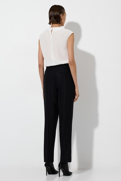 Брюки из шерсти и кашемира VASSA&Co, пол женский, цвет черный, фото №2