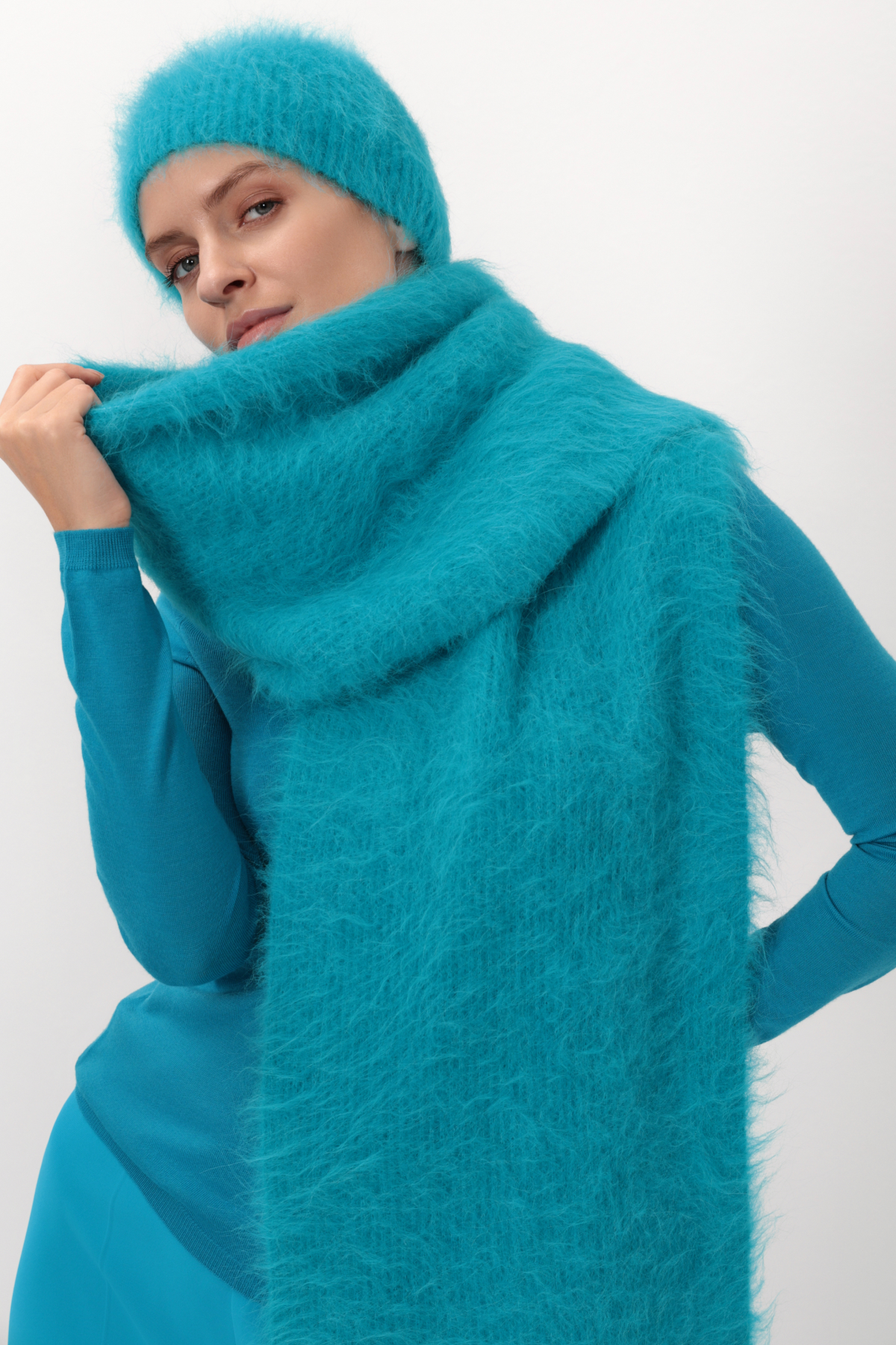 Шарф VASSA CODE, пол женский, цвет голубой